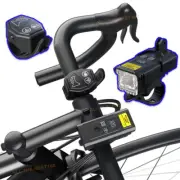 Mountain Bike Lights USB Rechargeable Bicycle LED Torch Front Headlight w/ Horn