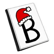 Letter B Christmas Hat Passport Holder Cover Case Red Santa Father Kids Alphabet