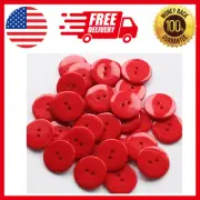 1 Inch 25mm Red Color Buttons 2 Holes Resin Button for Sewing and Craft Pack ...