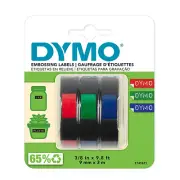 DYMO Plastic Embossing Labels for Embossing Label Makers Red, Green and Blue Lab