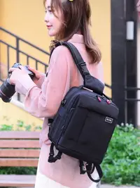 在飛比找樂天市場購物網優惠-單反相機包微單便攜雙肩適用于佳能尼康索尼專業數碼防水輕便背包
