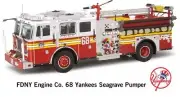 CODE 3 Yankees FDNY Fire ENGINE Fire Truck No 68 Diecast 1:32 scale New RARE
