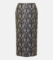 [Valentino] Valentino Mossi brocade midi skirt AU 14 blue