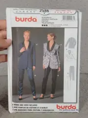 Burda 2586 Womens Pantsuit Sewing Pattern Uncut 6-16 Women's Tuxedo Blazer Pants