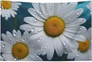 Art Decor Daisy Flowers Flag with Four Holes Wall Decoration Banner Wall Flag for Dorm Room Bar Outdoor Party Flags 23.6x35.4 in