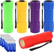 5 Pack Plastic Small Mini LED Flashlight COB Flashlights for Kids 100 Lumen with