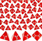 48 Pcs D4 Dice Cone Transparent 4 Sided Dice 0.8 Inch Clear Red Dice Polyhedral Tiny Dice Mini Dice Set Role Playing Dice for Party Table Games Toys
