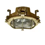 Brass Flush Mount Ceiling Light - Vintage 4-Bar Nautical Fixture