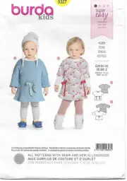 B138 BURDA 9327: GIRL'S DRESS SIZE 3M-2YEARS SEWING PATTERN