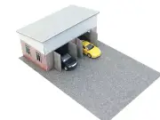 Diorama model kit 1/60 Model car display Two door auto garage Scale 1:60 - 1:64