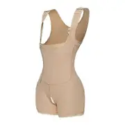 Post-Surgery Full Body Arm Suit Girdle Waist Trainer Corsets Slimming Shapewear-ZY Beige M