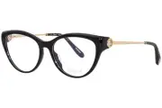 Chopard VCH323S 0700 Titanium Eyeglasses Frame Women's Black Full Rim 53mm