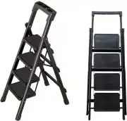 4 Step Ladder Folding Step Stool with Wide Anti Slip Pedal Portable Lightweight