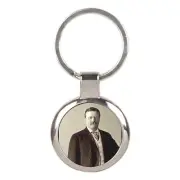 Teddy Roosevelt Key Ring Key chain Chrome finish Key Fob