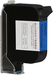 Online Compatible Inkjet Printer Logo Date Batch Number Inkjet Cartridges Black Compatible with Industrial Inkjet Production Date QR Code Label Printer(1XBlack-25.4mm)