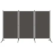 vidaXL 3-Panel Room Divider Anthracite 260cm Panel Privacy Screen Partition
