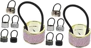 OHPHCALL Ponytail Hair Cuffs 12pcs Black Hair Ties Ponytail Holder for Women for Women