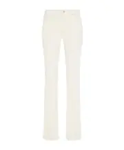 7 For All Mankind Logo-Patch Bootcut Trousers 29 White