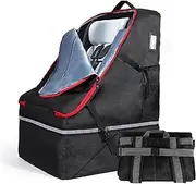 [WEXIO] 360°Thick Padded Car Seat Travel Bag for Airplane,1OO% Waterproof Baby CarSeat Backpack for Air Travel, Universal Protector Fit for Graco Chicco Britax Evenflo Cybex Maxi-Cosi Nuna Doona & Base,