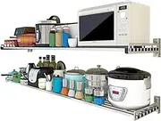 Stainless Steel Microwave Oven Rack Shelf Wall Mounted 16 Inches Deep x 80 * 38cm Ideal for Kitchen Bathroom Storage Room Space Saving Design Available in Lengths 60cm to 150cm