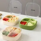 4 Grid Fridge Food Storage Crisper Drain Sealed Sub-Packed Box