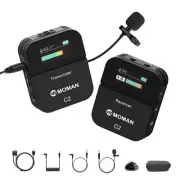 Wireless Lavalier Microphone, MOMAN C2 2.4GHz Wireless Microphone System