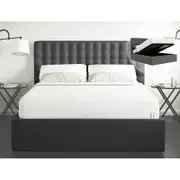 Luxury Fabric Gas Lift Storage Bed Frame in King and Queen Sizes (125cm Tall)