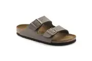 Womens Birkenstock Arizona Birko-Flor Birkibuc Stone Slip On Sandals
