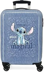 [Disney] Joumma Stitch You are Magical Cabin Suitcase, Blue, 38 x 55 x 20 cm, Rigid, ABS, Side Combination Lock, 34L, 2kg, 4 Double Wheels, Cabin Suitcase, Blue, Blue, Cabin case