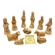 Bethlehem olive wood Christmas Nativity set from Israel Holy Land NEW 11 Pcs NEW