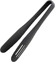 Tefal 274541 Tongs, Holds Fine Foods, Perforated on One Side, Can Be Drained, Dishwasher Safe, Nylon Resin, Scratch Resistant, Black