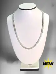 NEW - 6.8mm Cuban Chain in Solid .925 Sterling Silver - 24" (TRP050858)