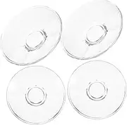 PartyKindom 4pcs Transparent Glass Dessert Plates Food Serving Dishes for Appetizers Fruits Snacks Versatile Easy to Clean Glassware for Tea Ceremonies
