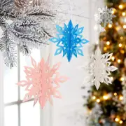 6X Christmas Tree Hanging Snowflake Glitter Decoration Xmas Tree Ornaments Kit