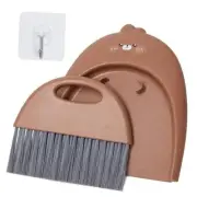 Mini Dustpan and Brush Set, Small Handheld Dust Pan with Clean Broom for Brown