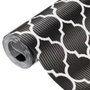 Shelf Liners for Kitchen Cabinets, 11.8 Inch x 9.8 FT Cabinet Liner, Leaf Black