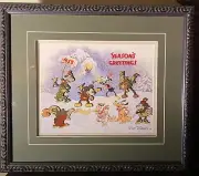 Walt Disney "1934 Season's Greetings Christmas Card" Framed Pin Set