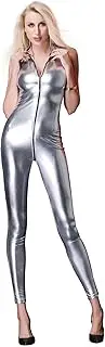 [GRRKDFQ] Women'S Lingerie Sets Zipper Open Crotch Bodysuit Sleeveless Solid