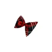 Boys Red, Black & White Plaid Patterned Bow Tie