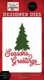 Carta Bella Paper FARMHOUSE CHRISTMAS Season's Greetings Tree Die Set