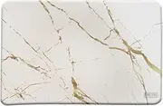 Fortuco Stone Bath Mat – Diatomite Bath Mat for a Dry & Clean Bathroom, Non-Slip & Absorbent Stone Mat, Eco-Friendly, Fast Drying (White Gold Marble)