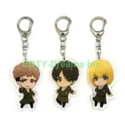 Set of 3 Attack On Titan Acrylic Keychain Jean Kirstein, Eren Jaeger, Armin v1