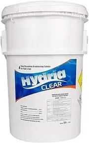 Hydria Clear 1 Inch Bromine Tabs | 50 Pound Bucket | Spa and Pool Supplies