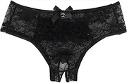 [FARZAH] Women Panties Female Underwear 3PCS Women Sexy Lingerie Opening Crotch Panties Exotic Underpants Female Lace Transparent Crotchless Female Intimates 5XL