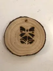 2.5” Hand Burned Pyrography Ornament “Silver Bells” Vector