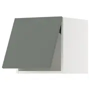METOD wall cabinet horizontal, white/Nickebo matt grey-green, 40x37x40 cm