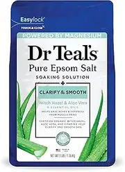 Dr Teal's Epsom Salt Magnesium Soak, Clarify & Smooth with Witch Hazel & Aloe Vera, 3 lbs