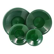 ASR Outdoor Green Gold Mining Pans for Gold Prospecting 2 Riffle Types 4pc Set