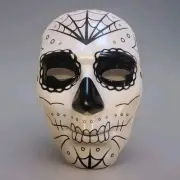 Day of the Dead Black and White Skeleton Skull Mask Very Creepy