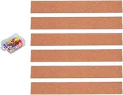 1 Set Frameless Cork Memo Board Strips with Push Pins and Storage Box for Home Office Classroom Decor Easy to Install Stylish Message and Photo Display